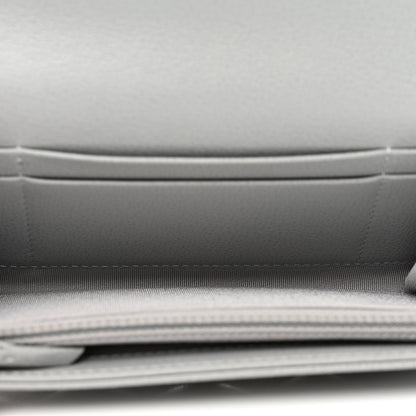 Chanel Grained Calfskin Quilted CC Box Flap Wallet Grey 5 of 8