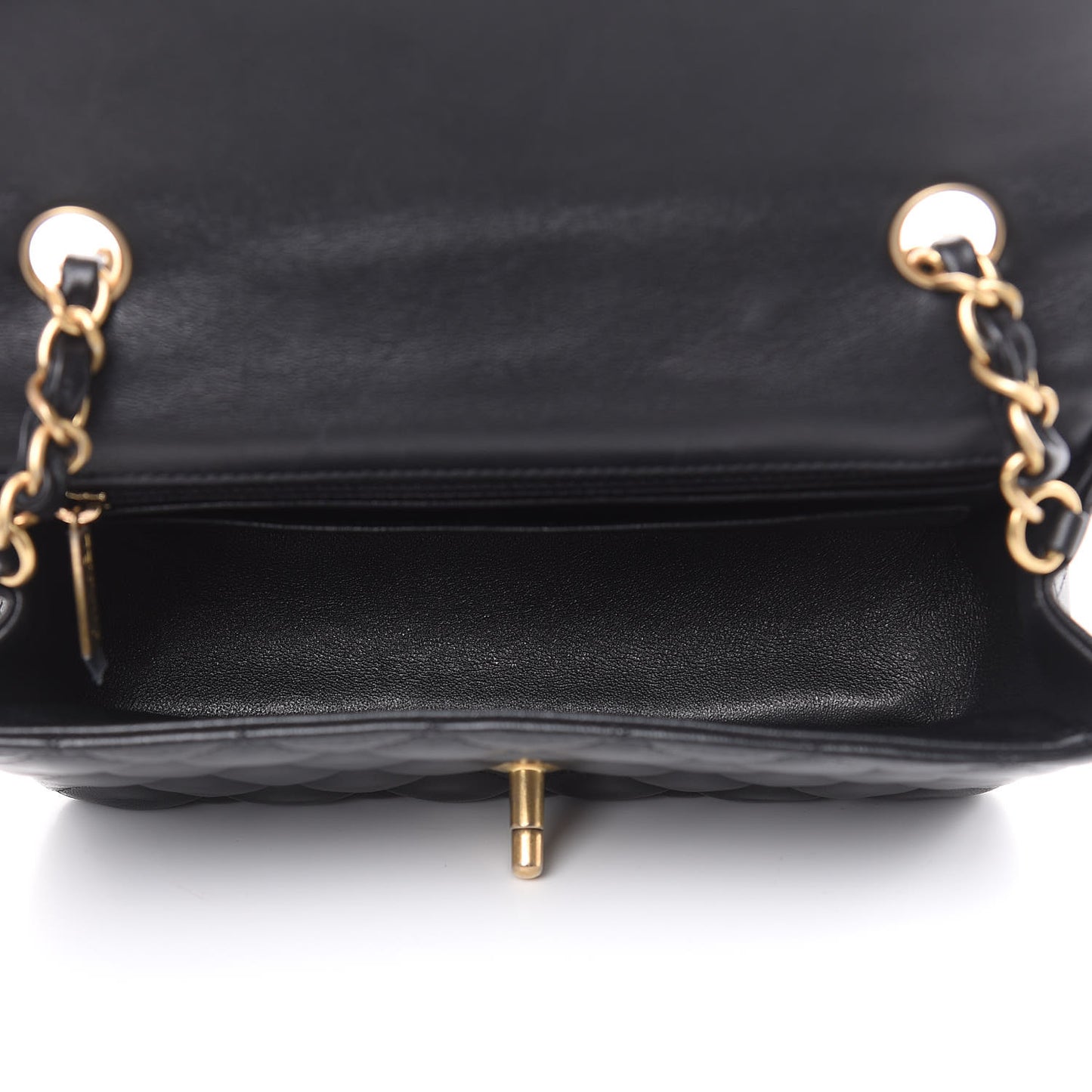 Lambskin Quilted Mini Rectangular Flap Black