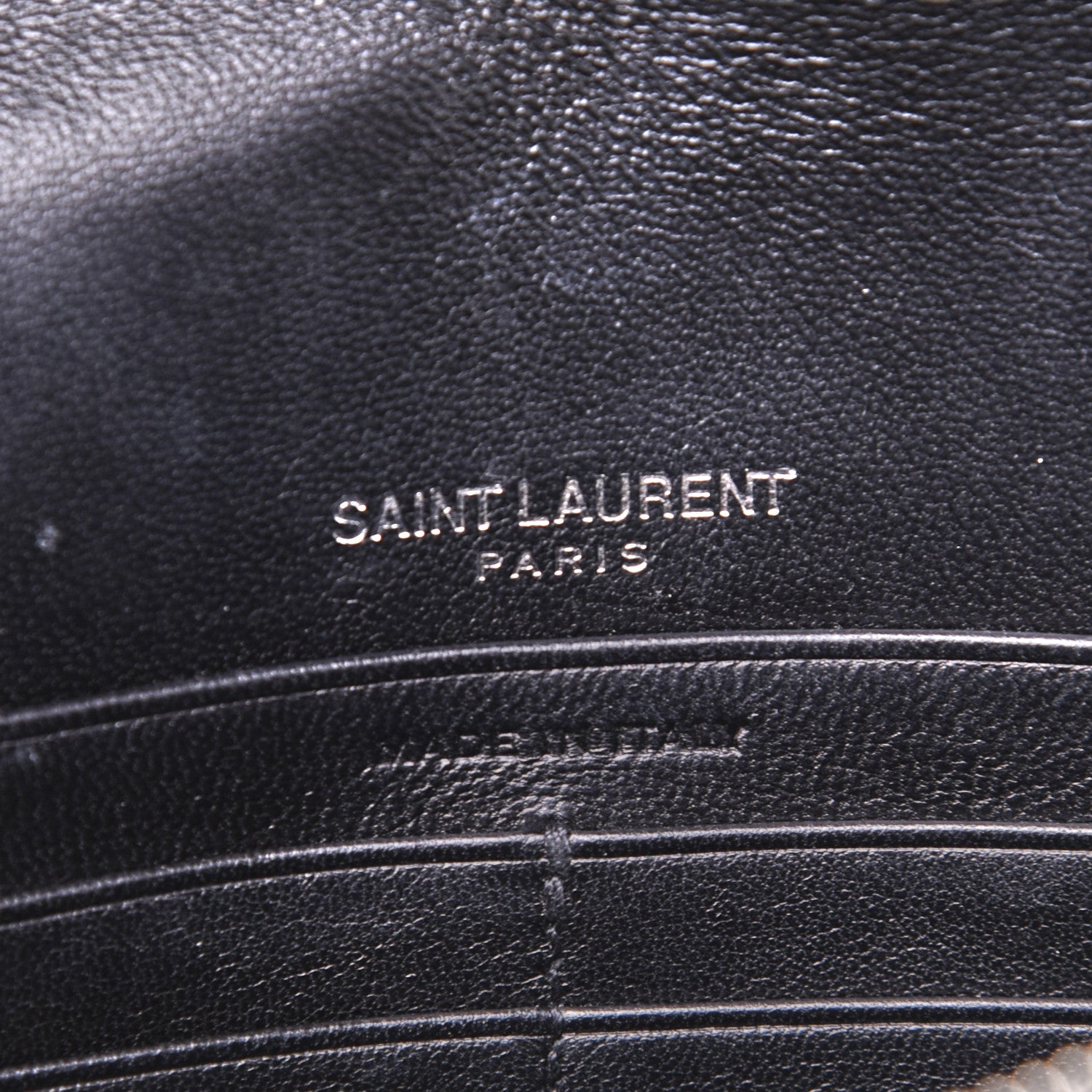 Saint Laurent Calfskin Crocodile Embossed Kate Monogram Tassel Chain Wallet Black 8 of 17