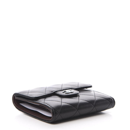 Chanel Lambskin Quilted Compact Flap Wallet Black 4 of 11
