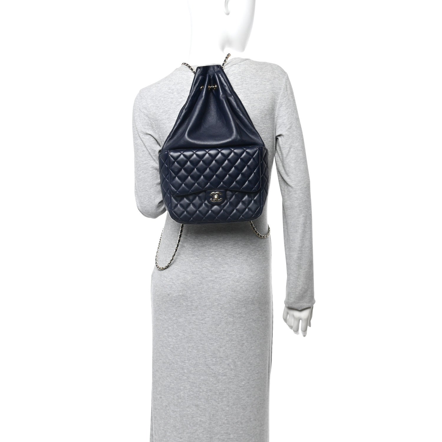 Chanel Lambskin Quilted Large In Seoul Backpack Navy 3 of 19