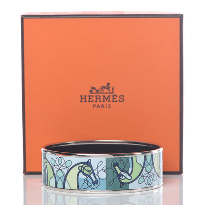 Hermes Enamel Printed Wide Coup De Fouet Bracelet 65 6 of 6