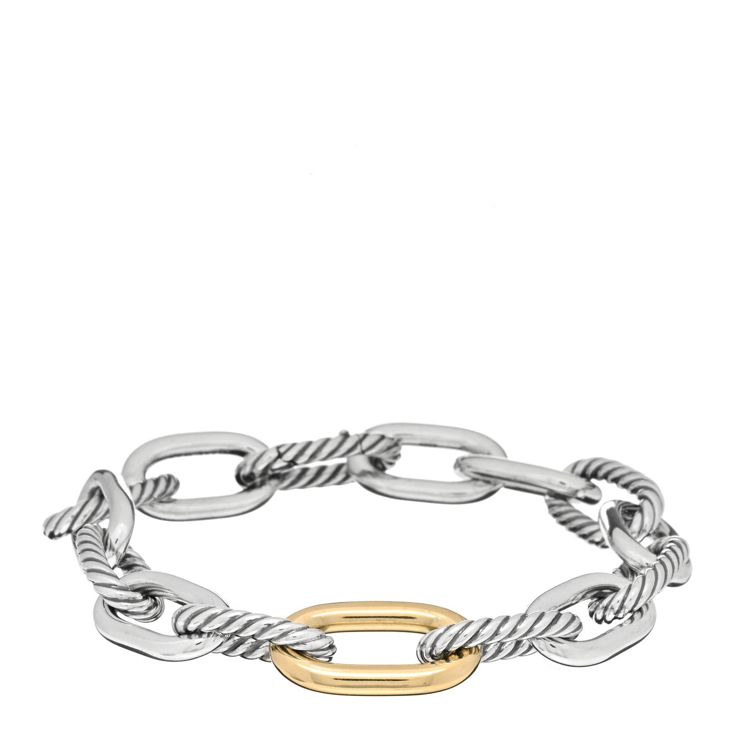 Sterling Silver 18K Yellow Gold 11mm Madison Chain Bracelet