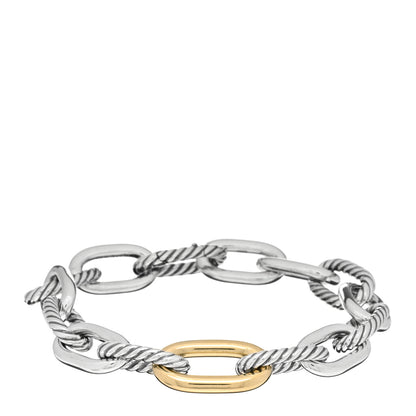 David Yurman Sterling Silver 18K Yellow Gold 11mm Madison Chain Bracelet 1 of 4