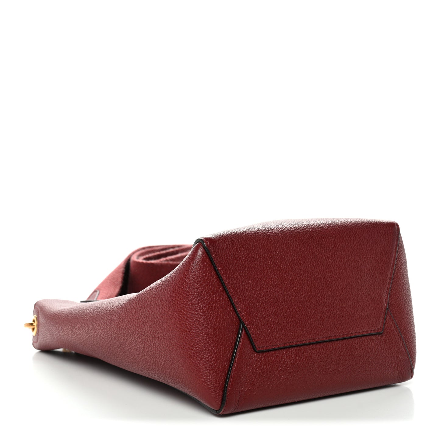 Soft Grained Calfskin Small Sangle Bucket Bag Burgundy