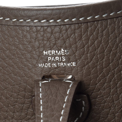 Hermes Taurillon Clemence Amazone Evelyne TPM Etoupe Bleu Indigo 7 of 11