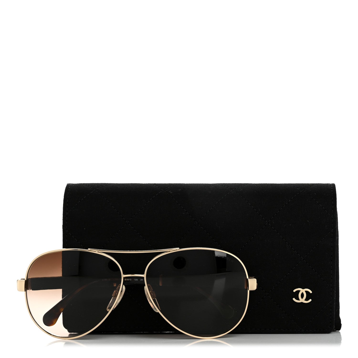 Chanel Lambskin Quilted CC 4195-Q Sunglasses Gold 7 of 7