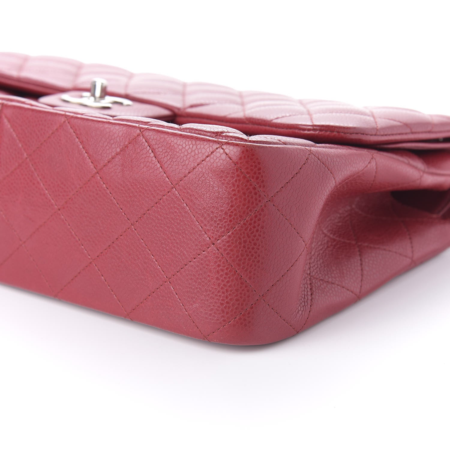 Chanel Caviar Quilted Jumbo Double Flap Red 7 of 12