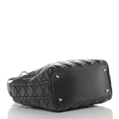 Christian Dior Lambskin Cannage Medium Supple Lady Dior Black 3 of 5