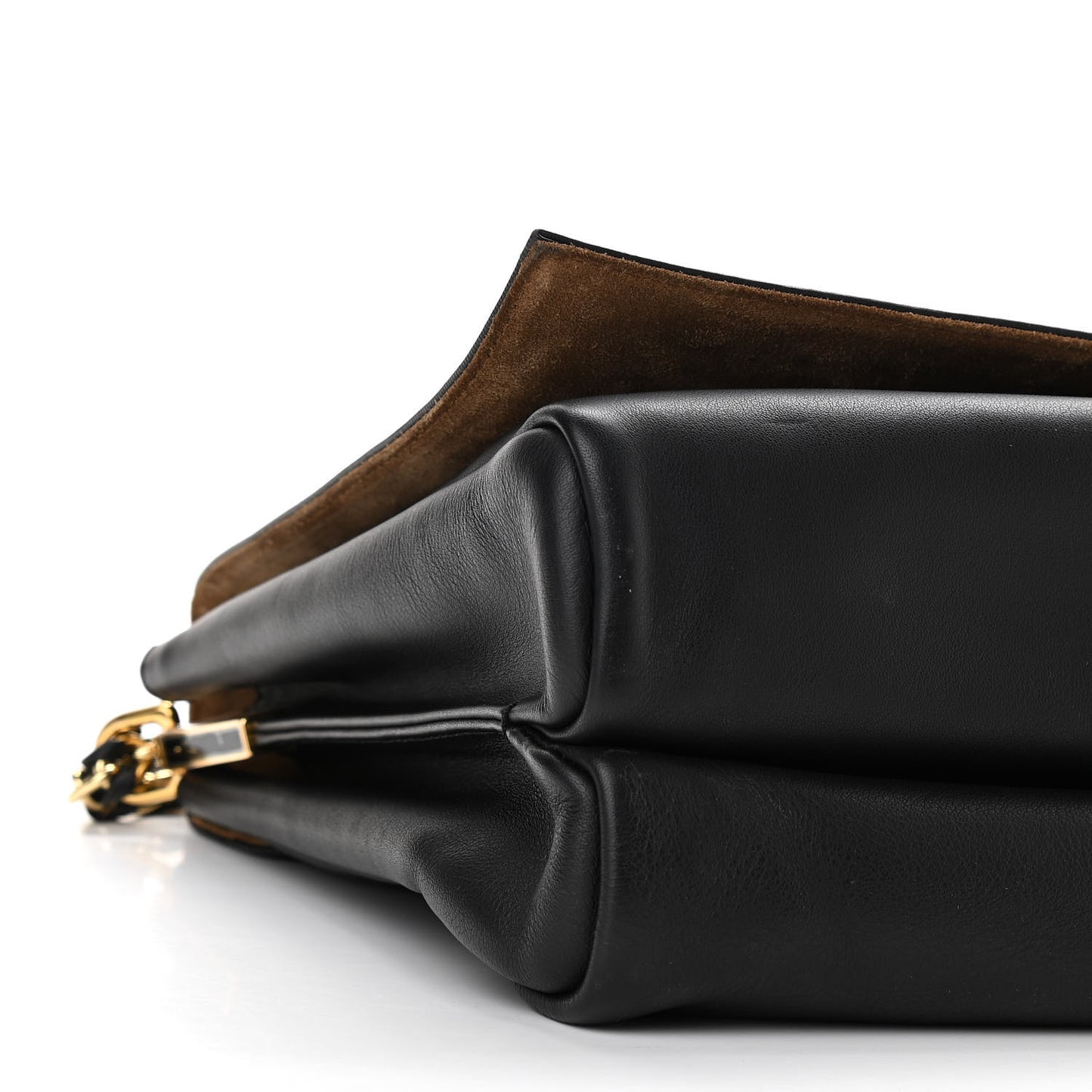 Grained Calfskin Pequin Embossed Medium Claudia Shoulder Bag Black