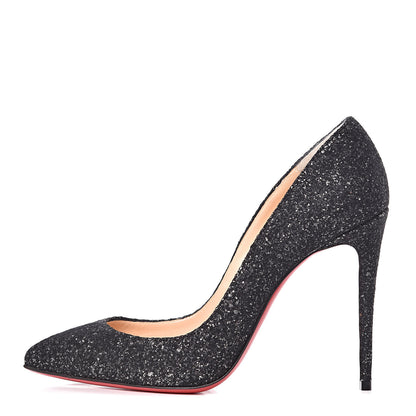 Christian Louboutin Glitter Resille Pigalle Follies 100 Pumps 38 Black 1 of 9