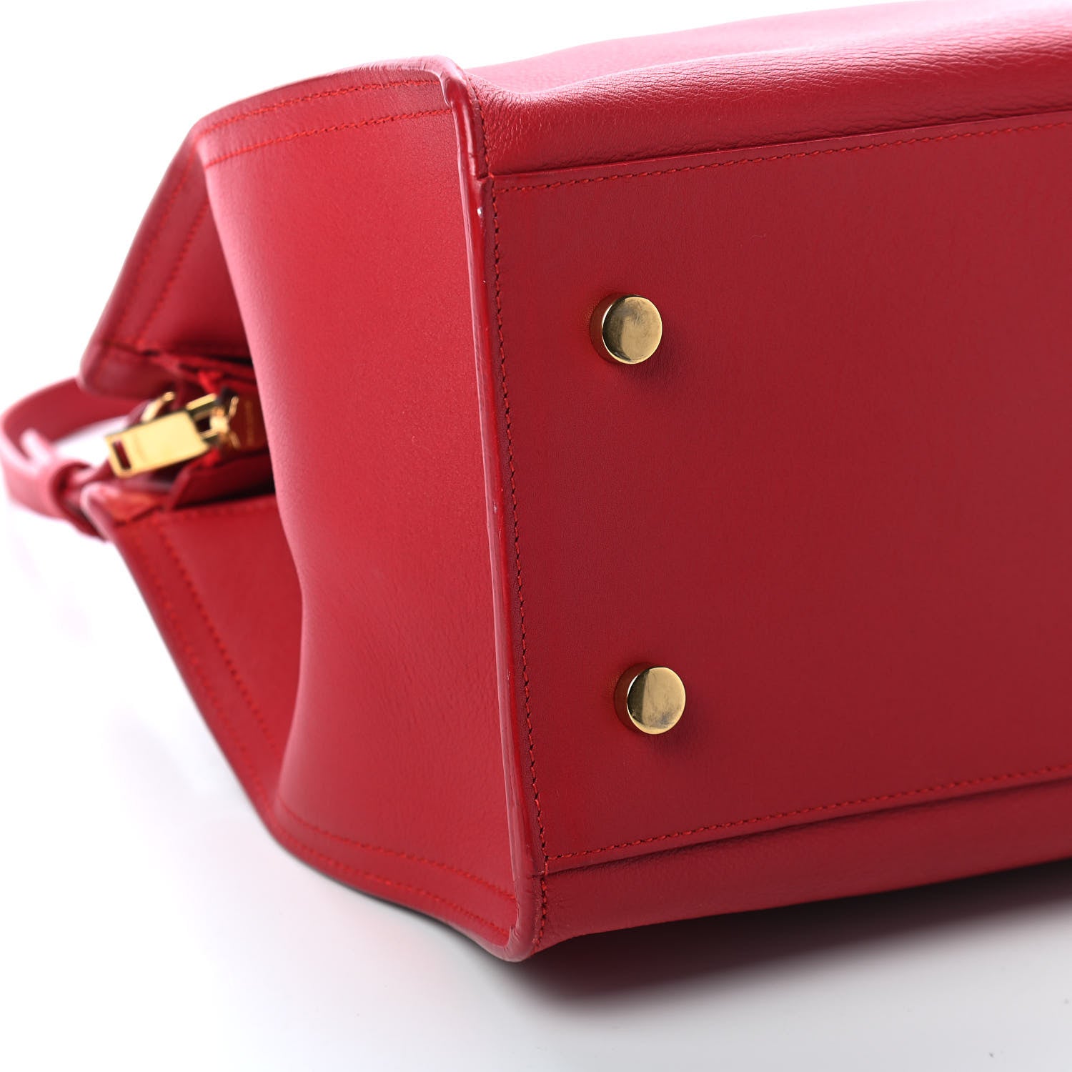 Saint Laurent Calfskin Small Monogram Cabas Lipstick Red 6 of 7