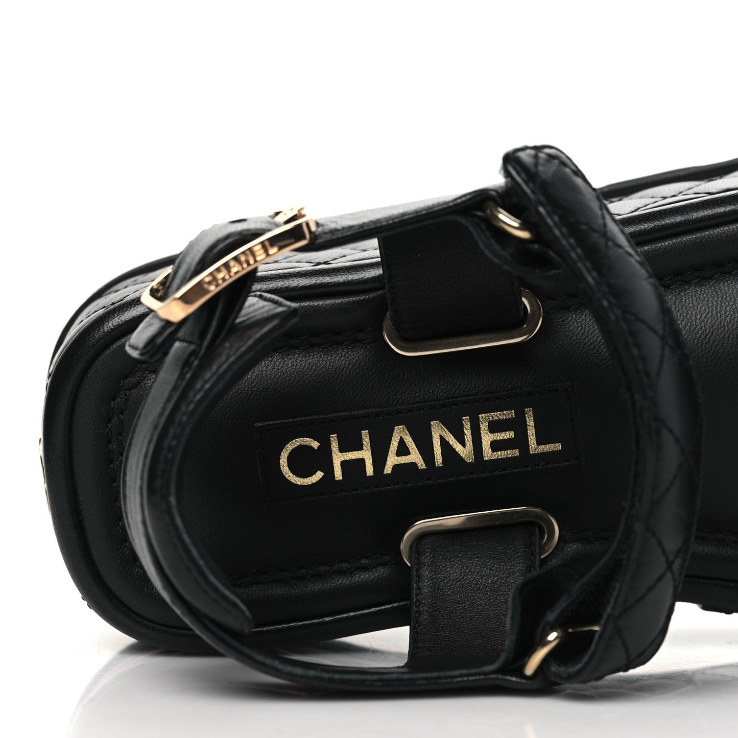 Lambskin Quilted Platform Sandals 39 Black