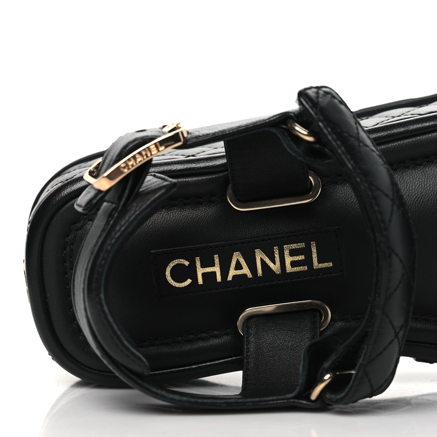 Chanel Lambskin Quilted Platform Sandals 39 Black 7 of 9