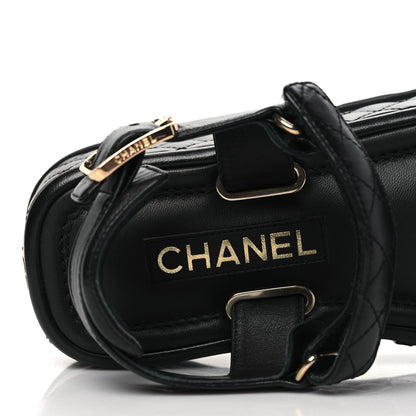 Chanel Lambskin Quilted Platform Sandals 39 Black 7 of 9