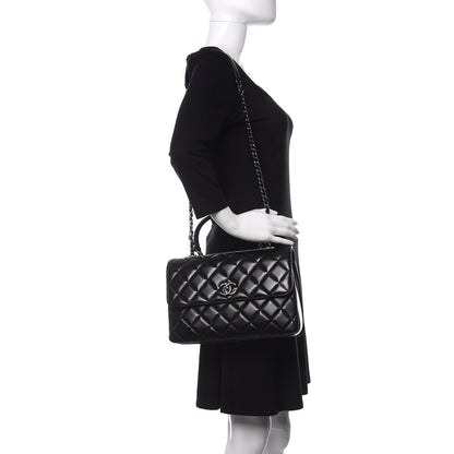 Chanel Lambskin Quilted Medium Trendy CC Flap Dual Handle Bag Black 2 of 11