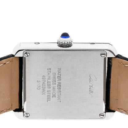 Cartier Stainless Steel Alligator 24mm Tank Solo Quartz Watch 4 of 4