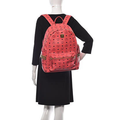 MCM Visetos Medium Side Stud Stark Backpack Coral 2 of 20