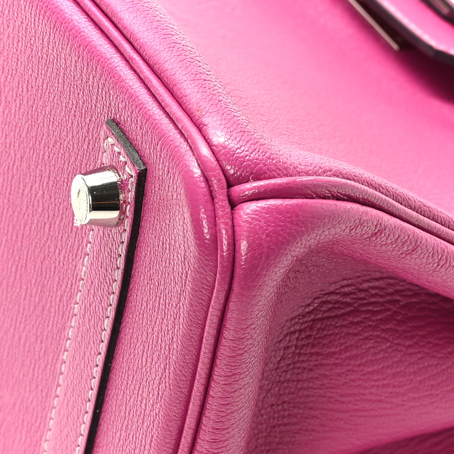 Hermes Chevre de Coromandel Horseshoe Birkin 30 Rose Pourpre Anemone 9 of 11