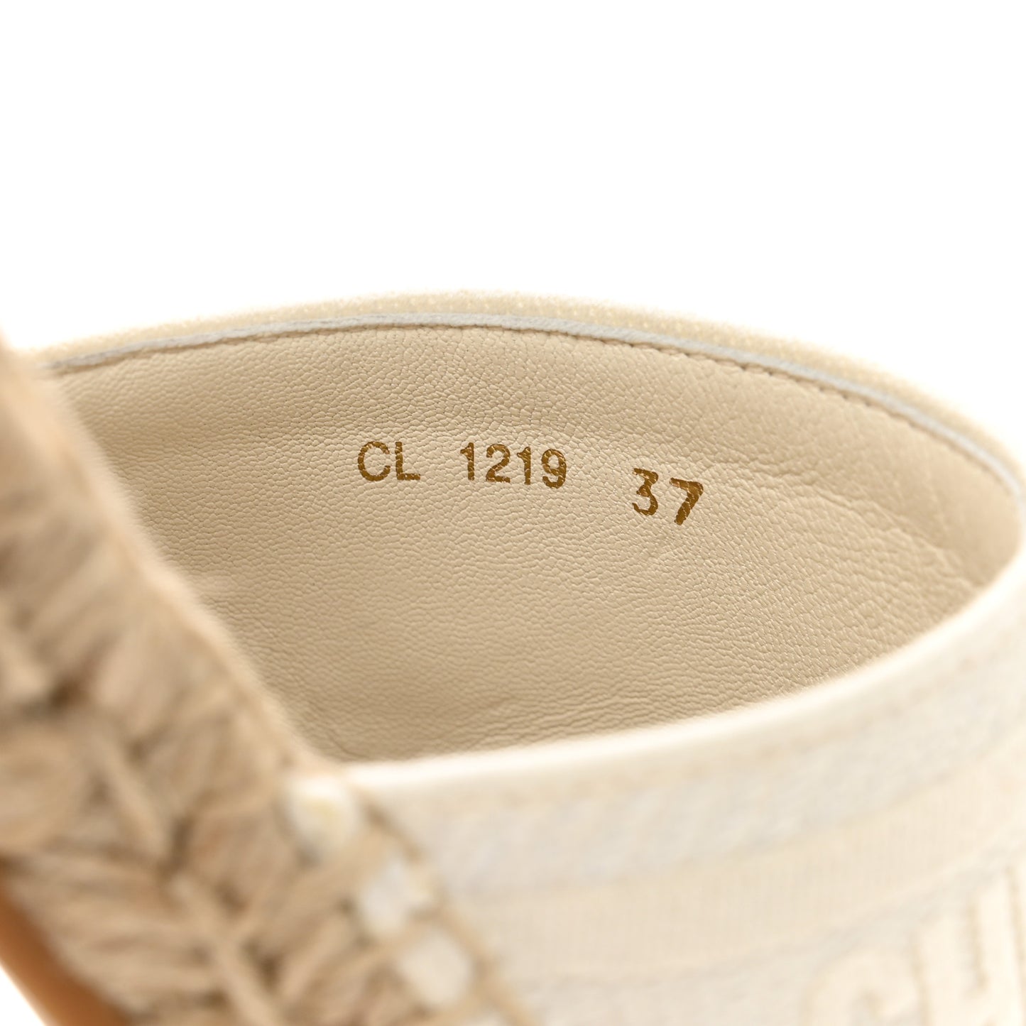 Oblique Embroidered Granville Espadrille 15mm Slippers 37 Ivory