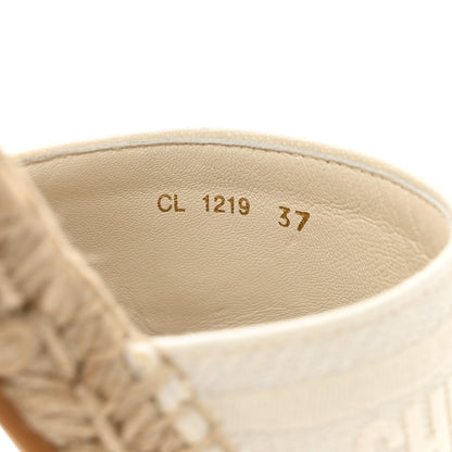 Christian Dior Oblique Embroidered Granville Espadrille 15mm Slippers 37 Ivory 6 of 8
