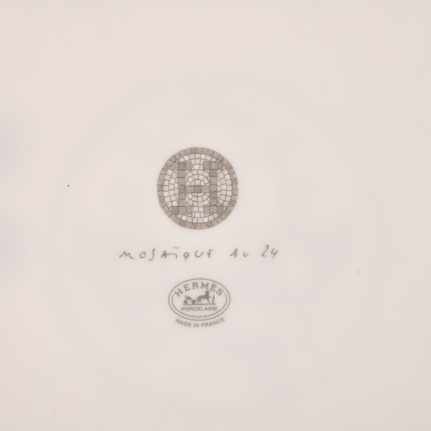 Hermes Porcelain Mosaique Au 24 Sushi Plate Platine 4 of 8