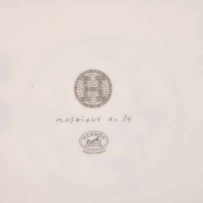 Hermes Porcelain Mosaique Au 24 Sushi Plate Platine 4 of 8