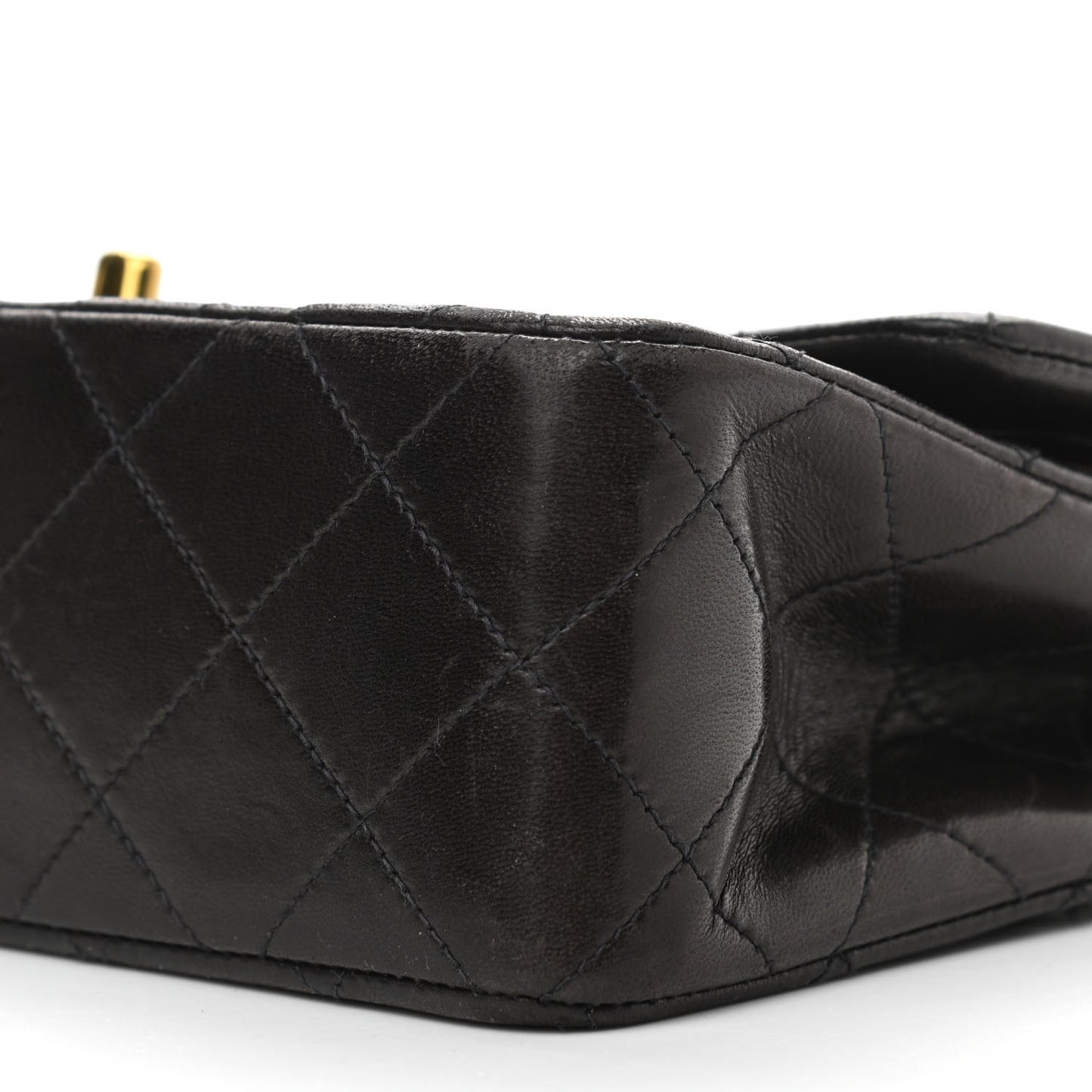 Lambskin Quilted Small Double Flap Black