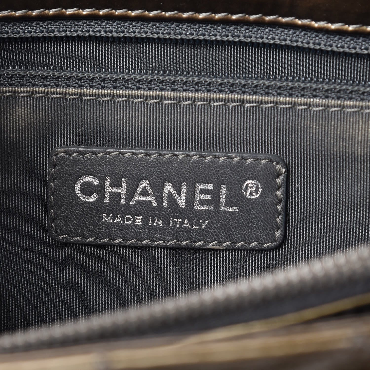 Chanel Patent Quilted Grand Shopping Tote GST Green 6 of 16