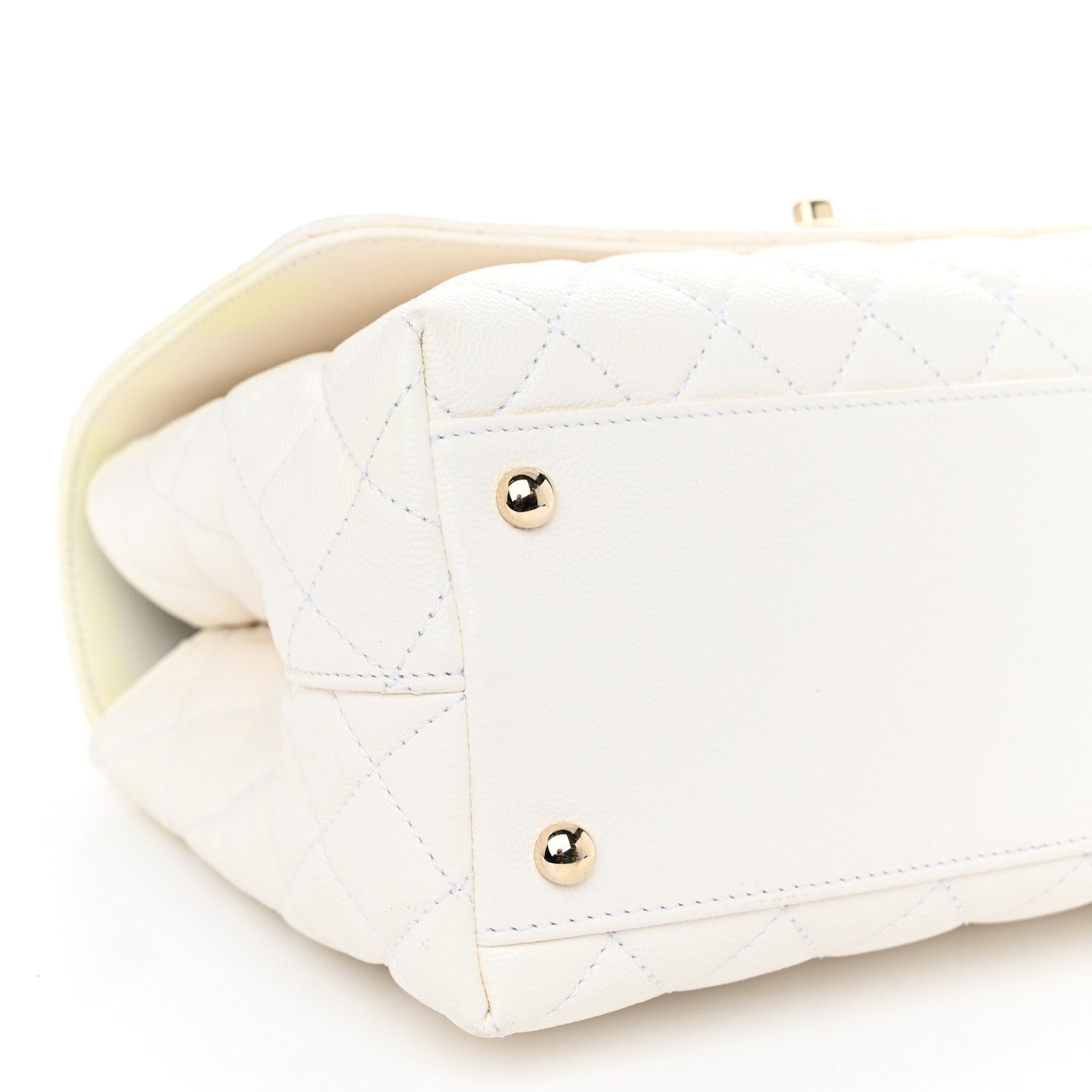 Chanel Caviar Quilted Small Coco Handle Flap White 9 of 12