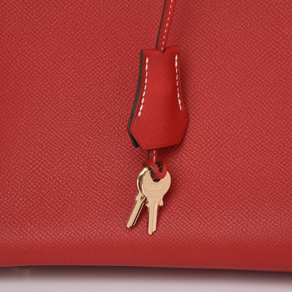 Hermes Epsom Candy Birkin 35 Rouge Casaque Bleu Thalassa 31 of 35