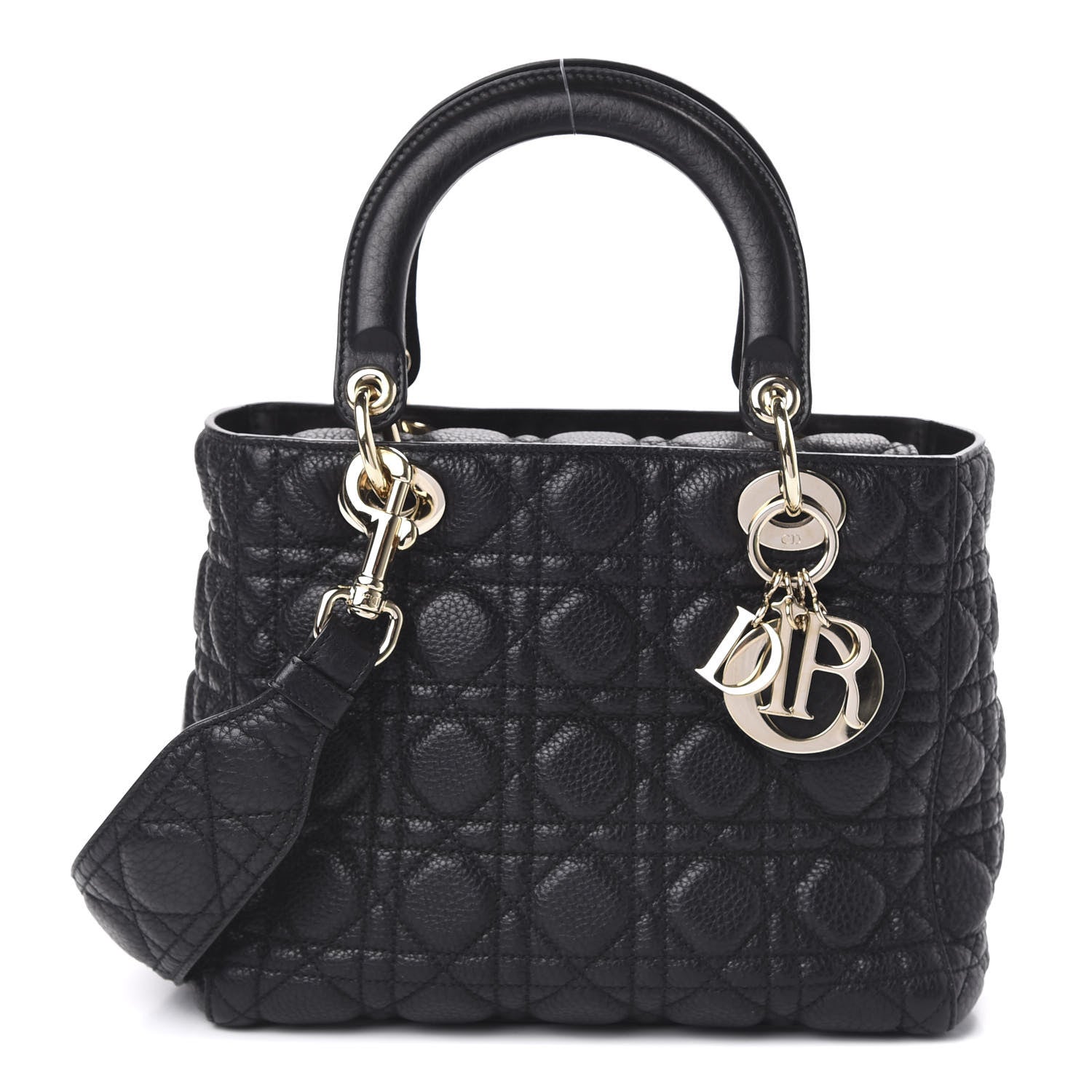 Christian Dior Grained Calfskin Cannage Medium Supple Lady Dior Black 1 of 10