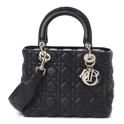Christian Dior Grained Calfskin Cannage Medium Supple Lady Dior Black 1 of 10