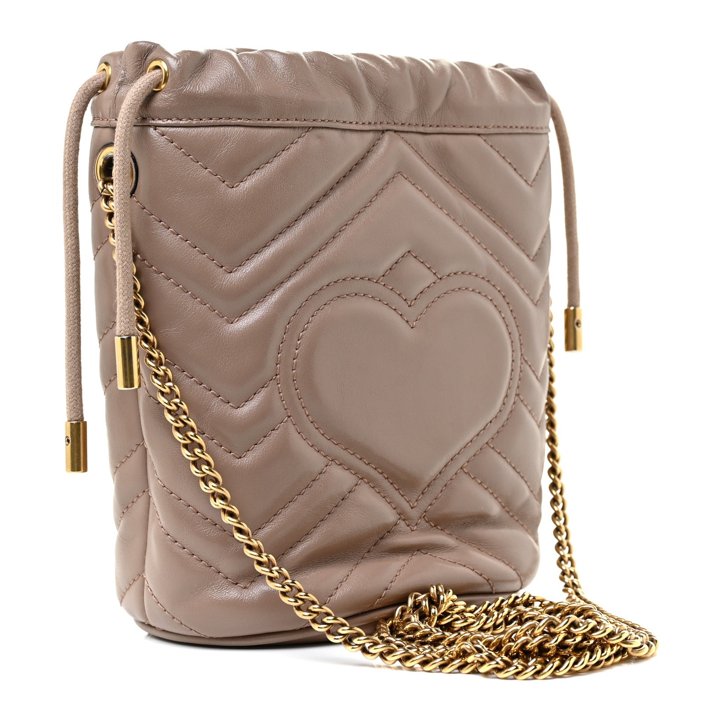Calfskin Matelasse Mini GG Marmont 2.0 Bucket Bag Porcelain Rose