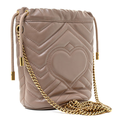 Gucci Calfskin Matelasse Mini GG Marmont 2.0 Bucket Bag Porcelain Rose 3 of 11