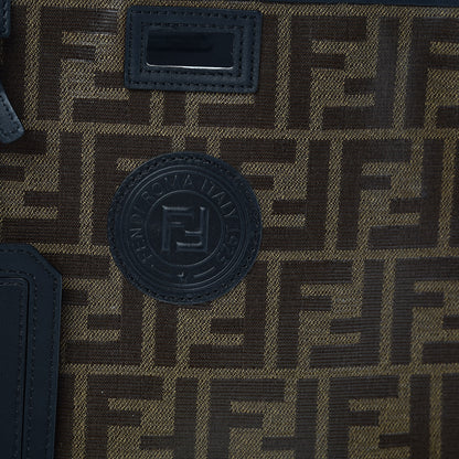 Fendi Glazed Fabric Vitello Century FF 1974 Stamp Patch Mini Peekaboo Defender Cover Mogano Panna Black 10 of 12