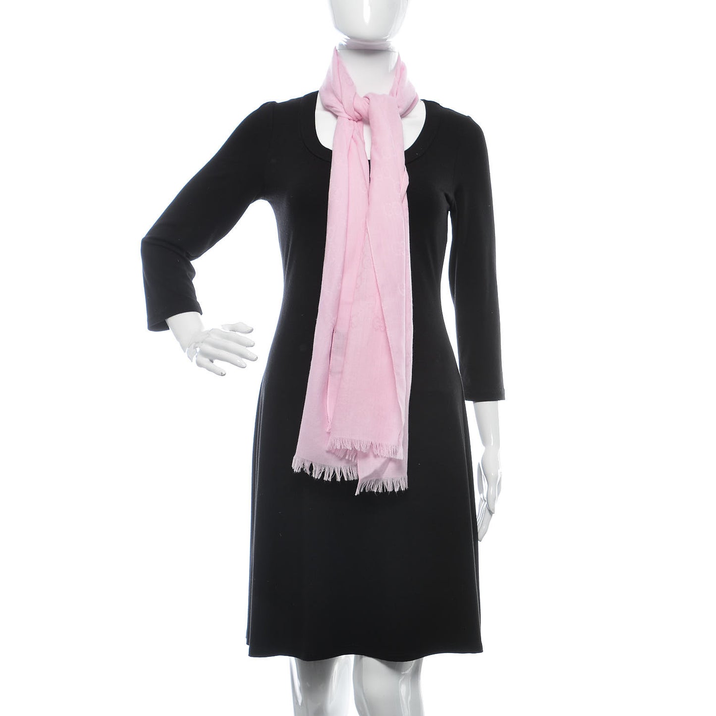 Wool Silk GG Monogram GGNat Scarf Rose