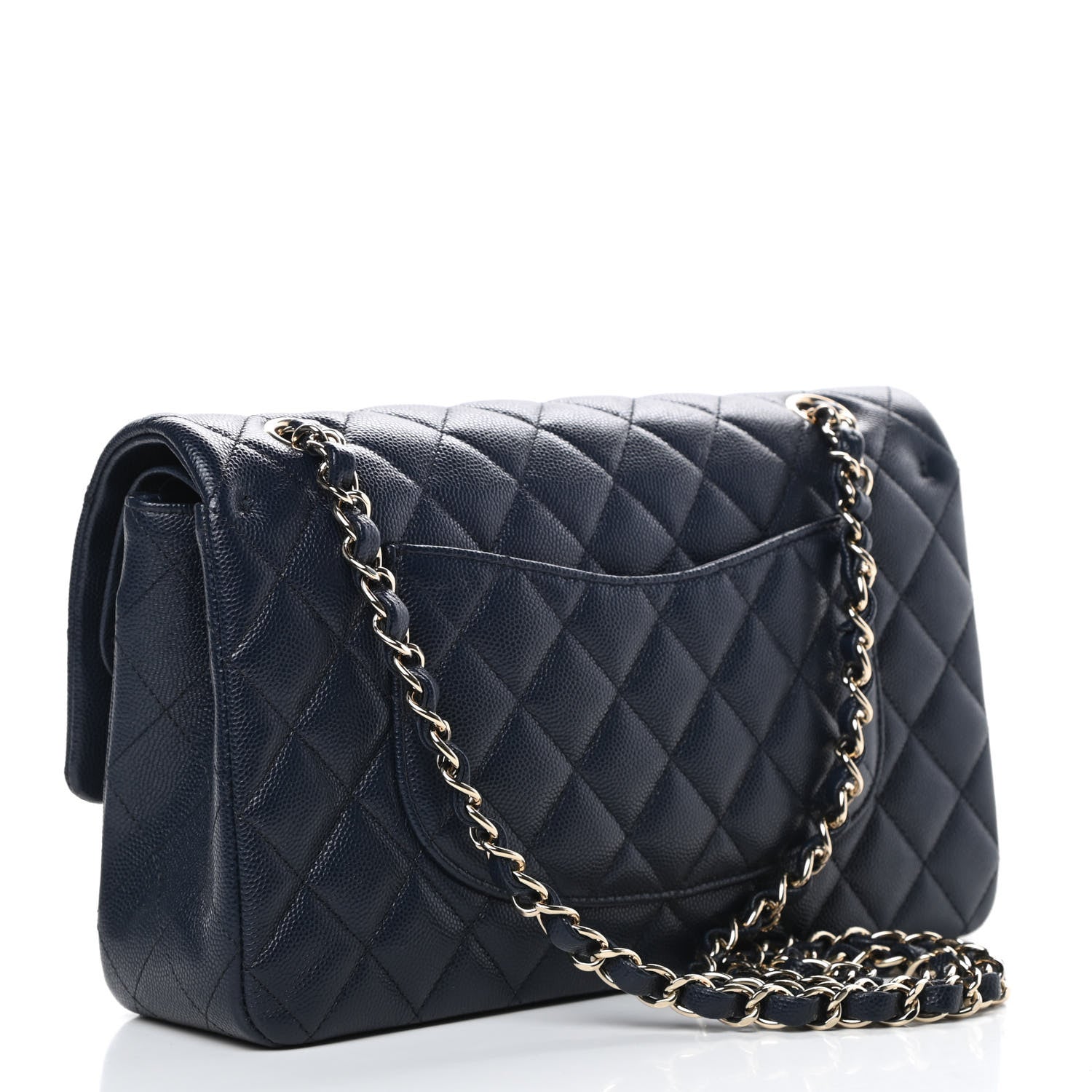 Chanel Caviar Quilted Medium Double Flap Navy 3 of 13