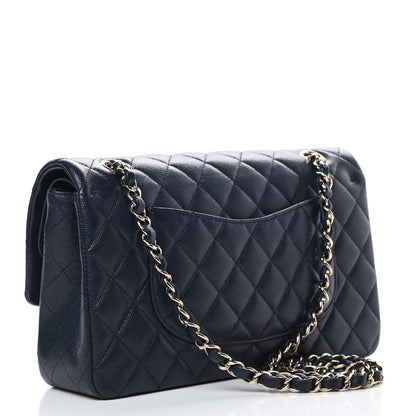 Chanel Caviar Quilted Medium Double Flap Navy 3 of 13