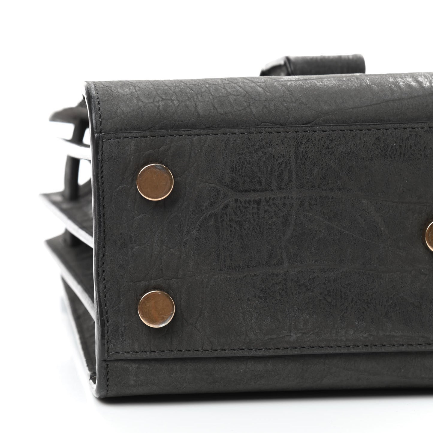 Crocodile Embossed Nubuck Nano Sac De Jour Dark Anthracite
