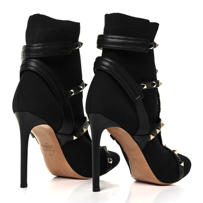 Valentino Garavani Knit Nappa Rockstud Bodytech 105mm Ankle Boots 39.5 Black 4 of 7