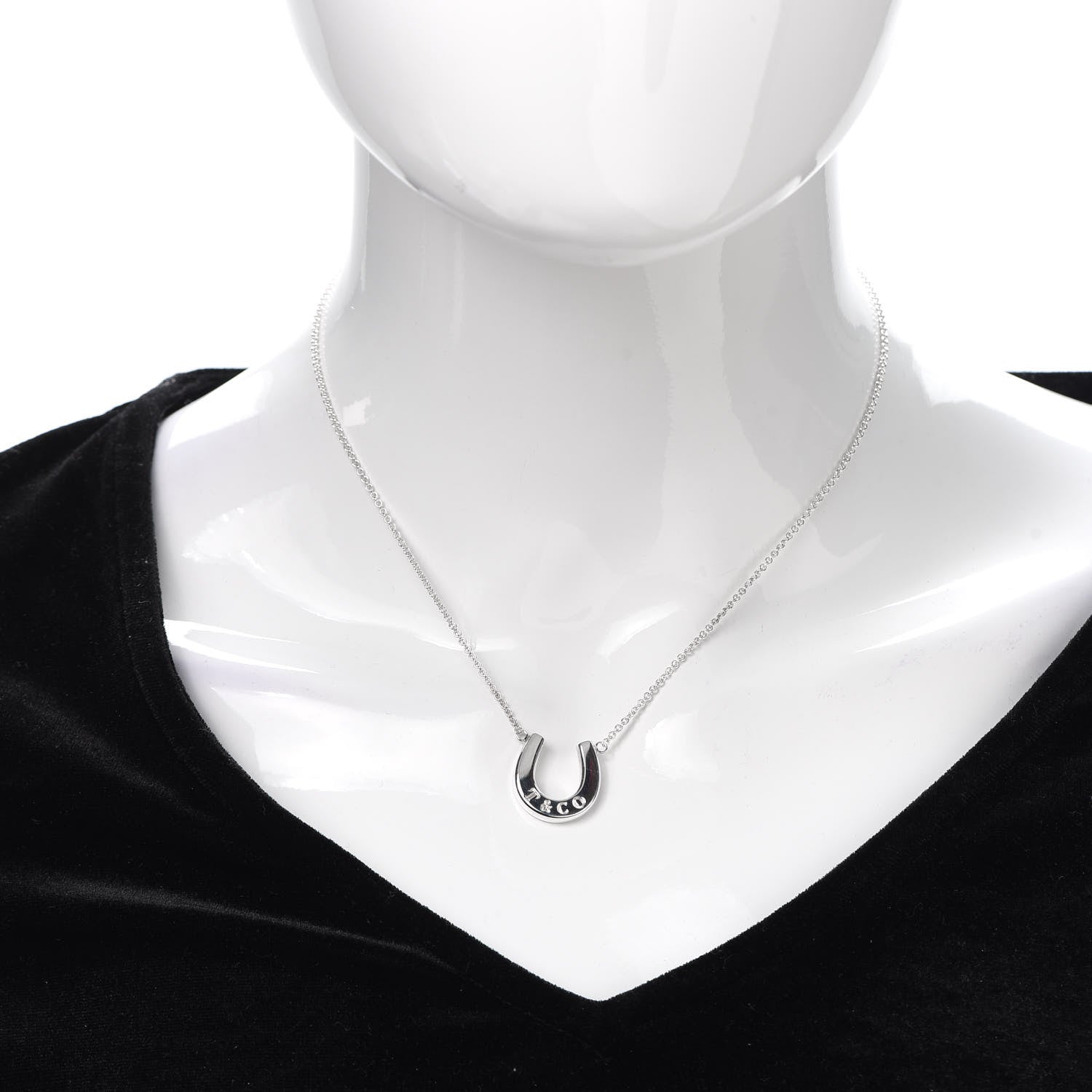 Tiffany Sterling Silver 1837 Horseshoe Pendant Necklace 2 of 5