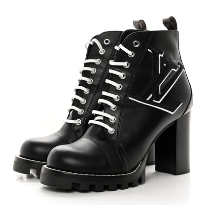 Louis Vuitton LOUIS VUITTON Calfskin Monogram Star Trail Ankle Boots 40.5 Black 3 of 14