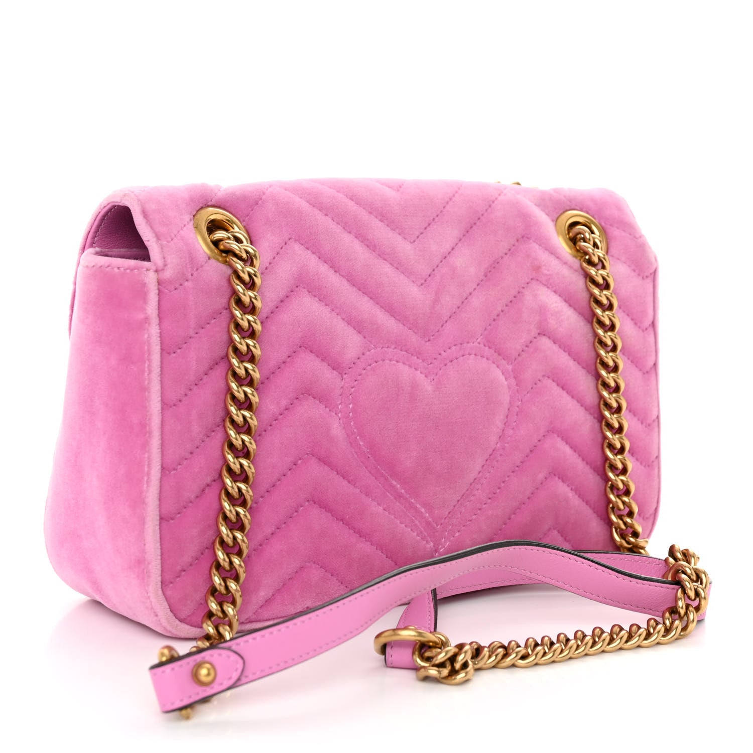 Gucci Velvet Matelasse Marquise Crystals Embroidered Small GG Marmont Shoulder Bag Malva 3 of 10
