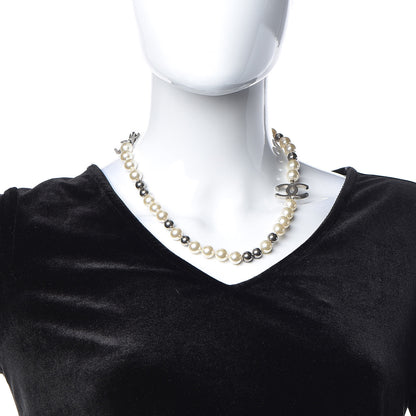 Chanel Pearl CC Short Necklace Silver 2 of 5
