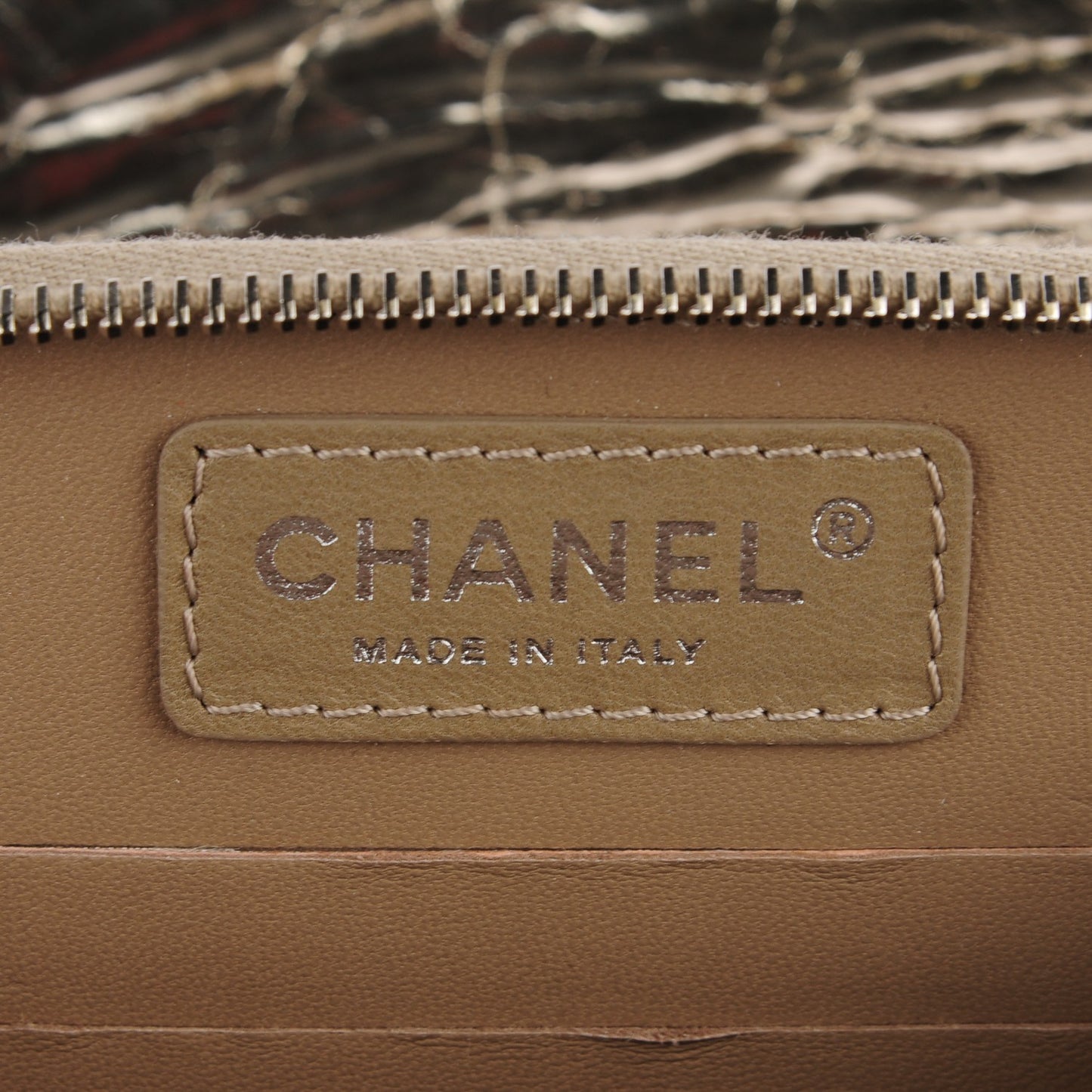 Metallic Calfskin Mini Flap Wallet On Chain WOC Gold