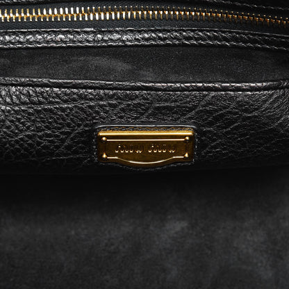 Miu Miu Goatskin Madras Bauletto Top Handle Tote Nero Black 7 of 8