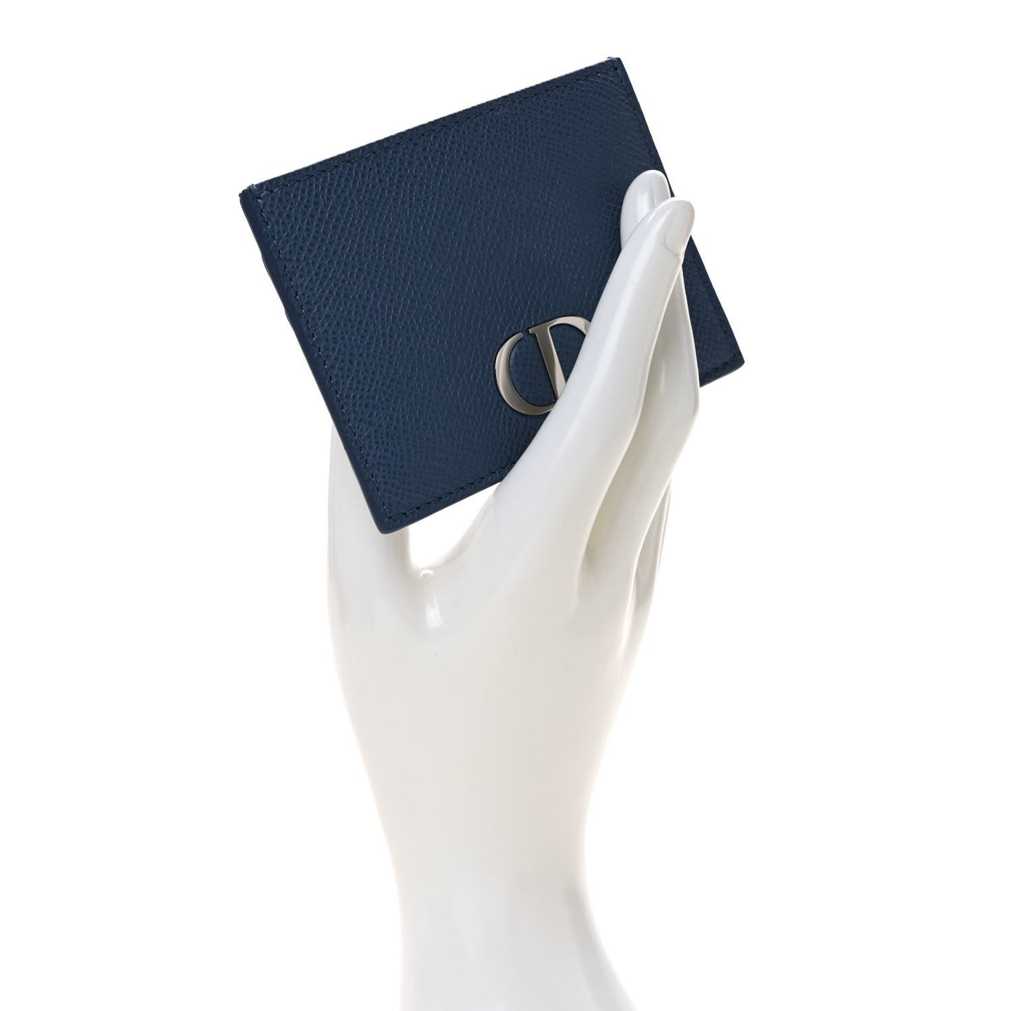 Grained Calfskin 30 Montaigne Card Holder Blue