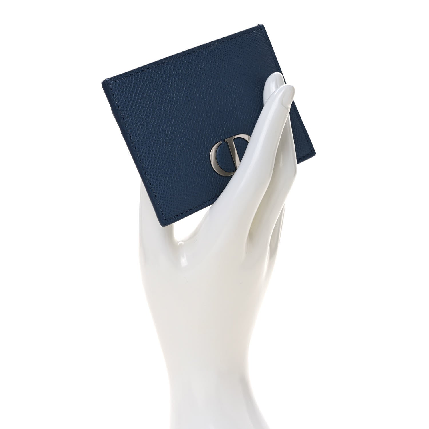 Christian Dior Grained Calfskin 30 Montaigne Card Holder Blue 2 of 6