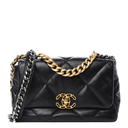 Chanel Goatskin Quilted Medium Chanel 19 Flap Black 1 of 11